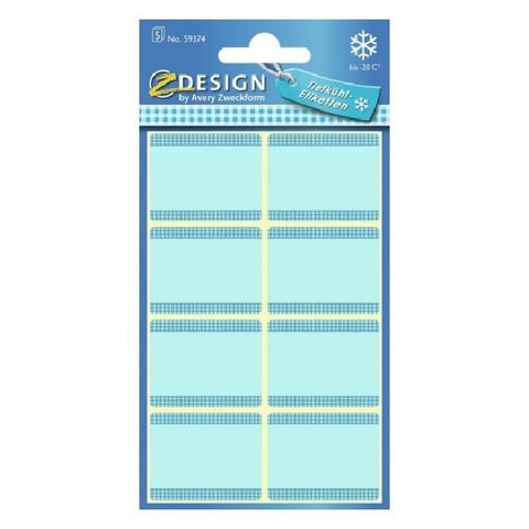 Avery Freezer Labels, Blue Frame, 40 Labels Per 5 Pages.