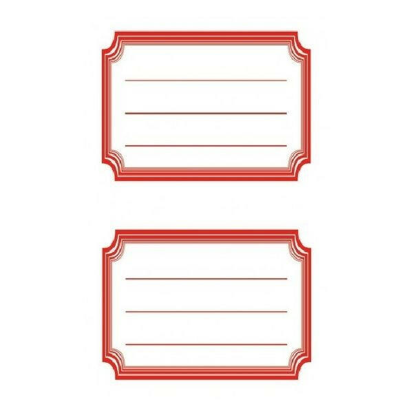 Avery Book Labels With Red Frames, 12 Labels Per 6 Pages.