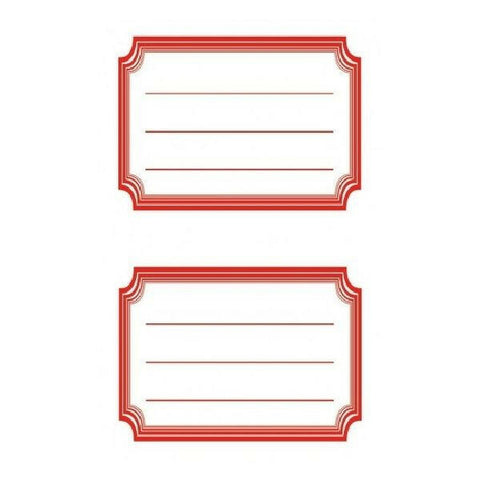 Avery Book Labels With Red Frames, 12 Labels Per 6 Pages.