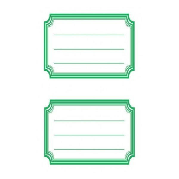 Avery Book Labels With Green Frames, 12 Labels Per 6 Pages.