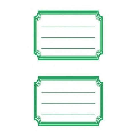 Avery Book Labels With Green Frames, 12 Labels Per 6 Pages.