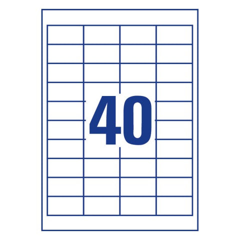 Avery Multipurpose Labels in A4 Sheet-White ,400 Labels ,W48.5 mm x H25.4 mm 6126
