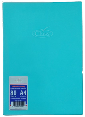 Class Note Book Semi Transparent 80 Sheets A4