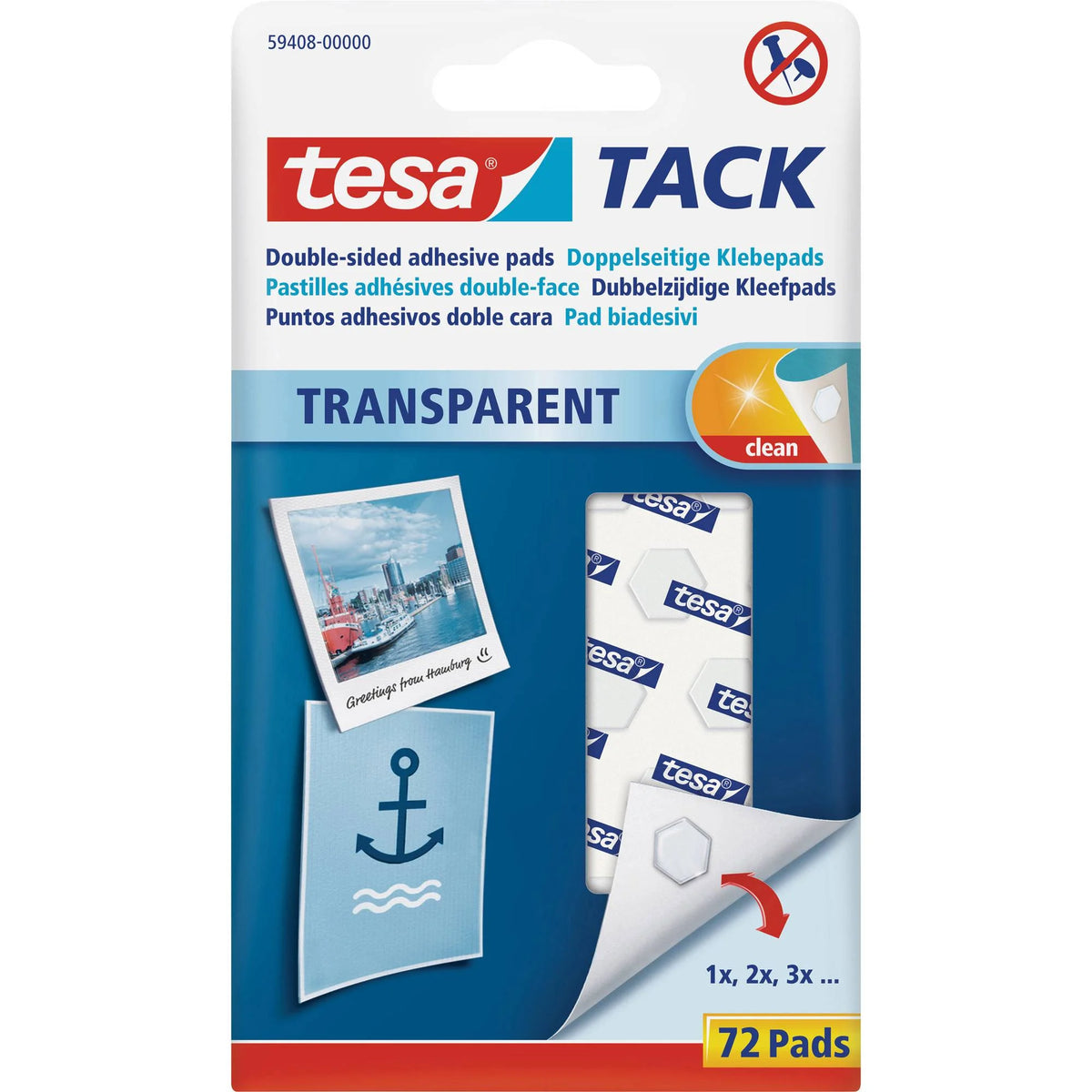 Tesa Tack Pad Transparent -72 Pcs