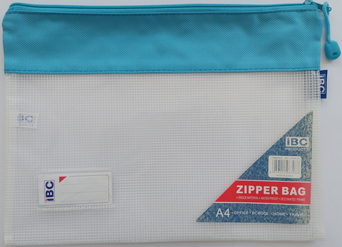 IBC ZIPPER BAG WATER PROOF IBC-F686 -A4 ASS COLOURS