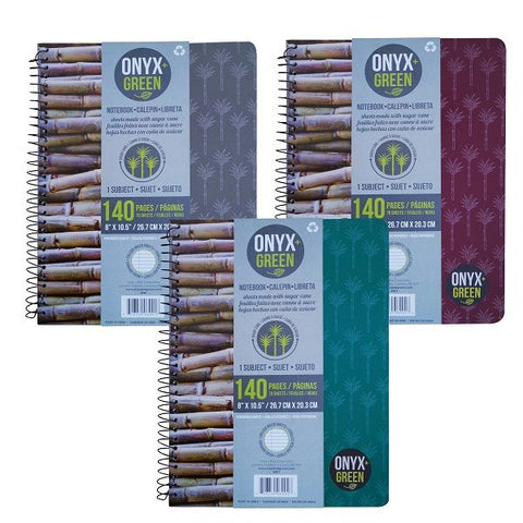 Onyx & Green 1 Subject Notebook, Eco Friendly (6901), Assorted Color.