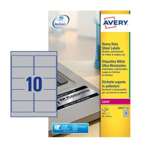 Avery Heavy Duty Labels , 200 Labels Per 20 Pages
