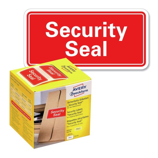 Avery Security Labels For Shipping -Red 38 x 20 mm, 7311