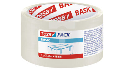 Tesa Pack Basic Sealing Carton Tape-Transparent 40 m x 45 mm