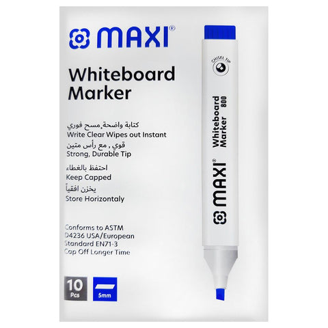 MAXI WHITE BOARD MARKER PC -Blue , CW 800 (Box Of 10 Pcs)