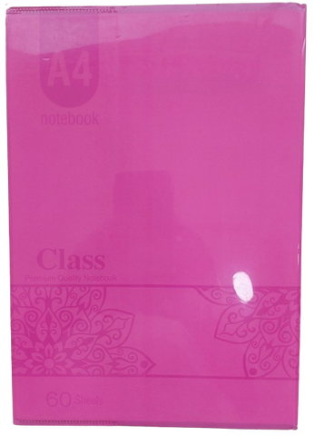 Class A4 Note Book 60 Sheets Solid PP Jacket