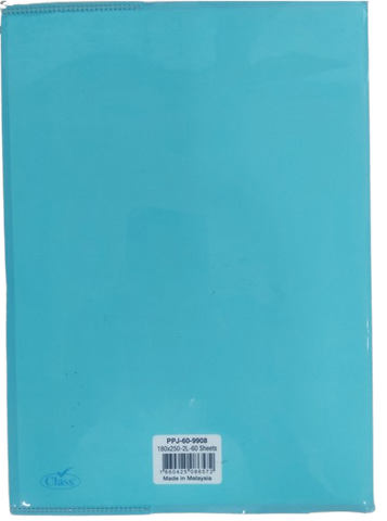 Class Solid PP Jacket Note Book 2 line F17 -185 x 250 , 60 Sheets Ass Colours