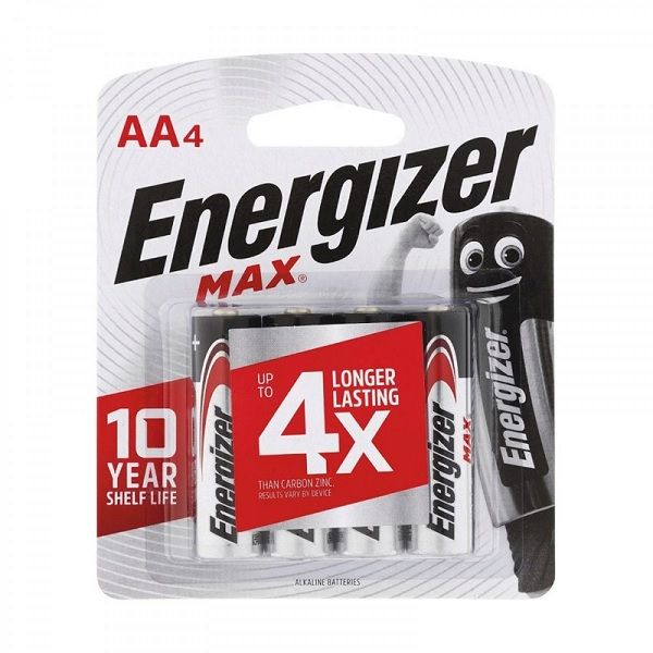 Energizer Max AA Alkaline Batteries, Pack of 4, 1.5 Volt.