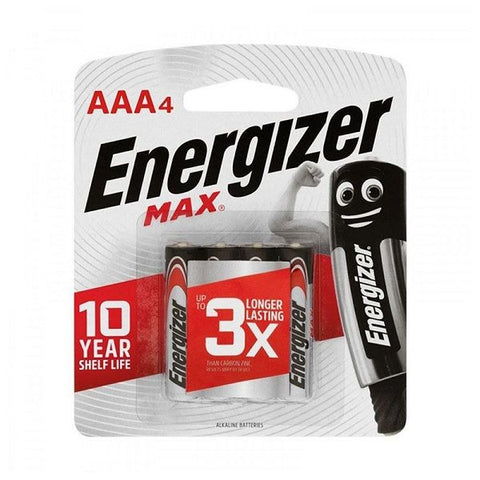 Energizer MAX AAA Alkaline Batteries, Pack of 4, 1.5 Volt.