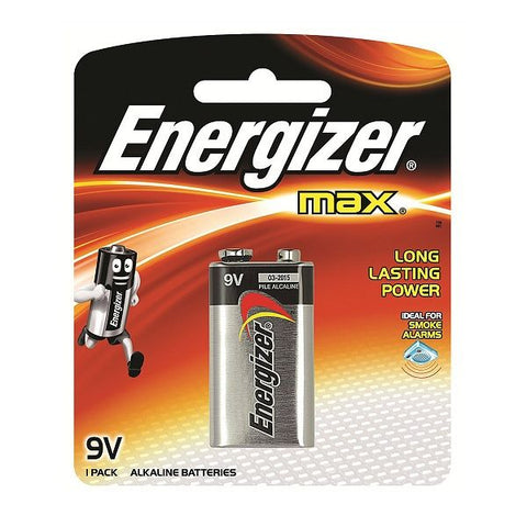 Energizer Max Multi-Purpose Alkaline Batteries, 9 Volt, Pack of 1.