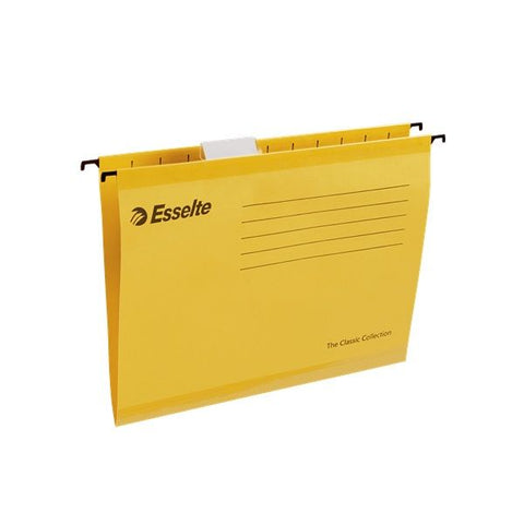 Esselte Classic Foolscap Suspension File Yellow , 90335, Pack of 25.