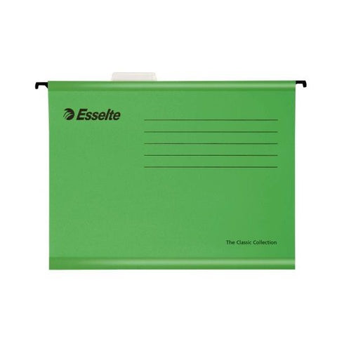 Esselte Classic Foolscap Suspension File Green , 90337, Pack of 25.