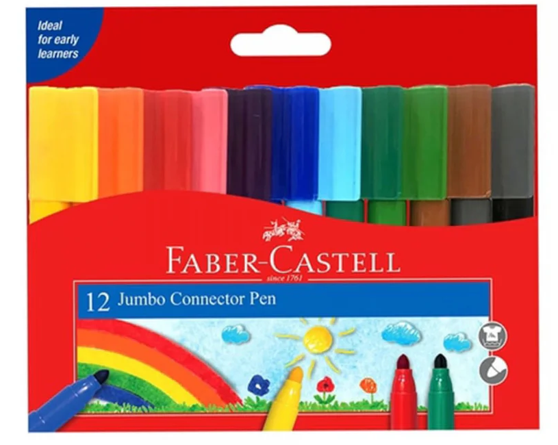 Faber Castell Jumbo Connector Pen -12 Colors
