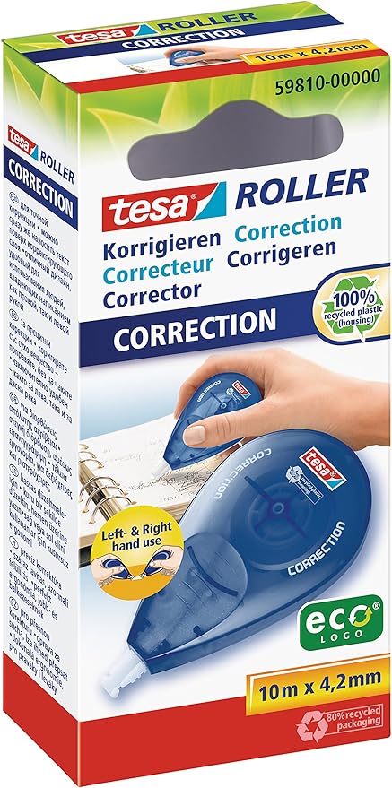 Tesa Eco-Friendly Correction Roller -10 m x 4.2 mm