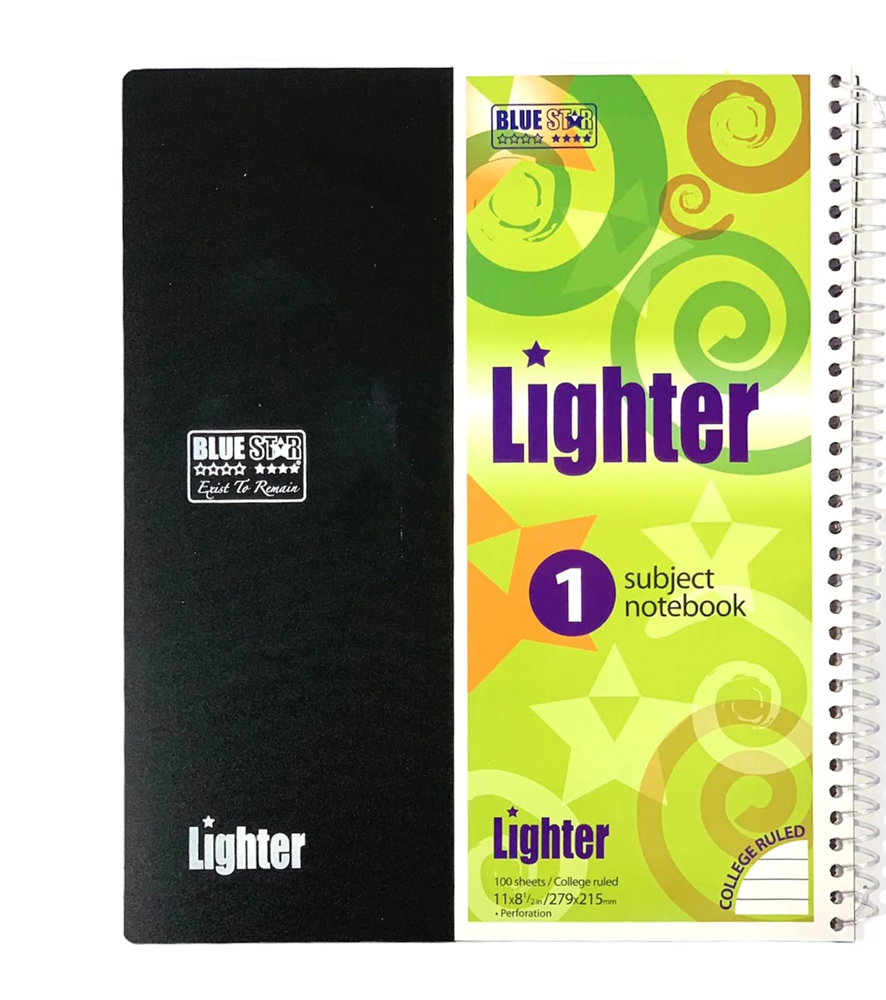 Blue star 1 subject book, College ruled, Assorted Cover Color 100 Sheets