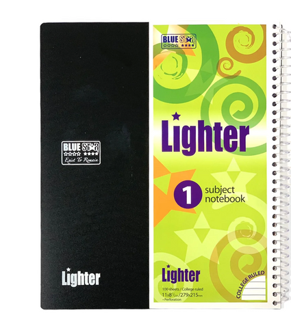 Blue star 1 subject book, College ruled, Assorted Cover Color 100 Sheets
