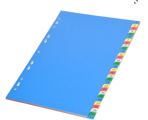 Clipp Plastic Color Divider A4, 1-31