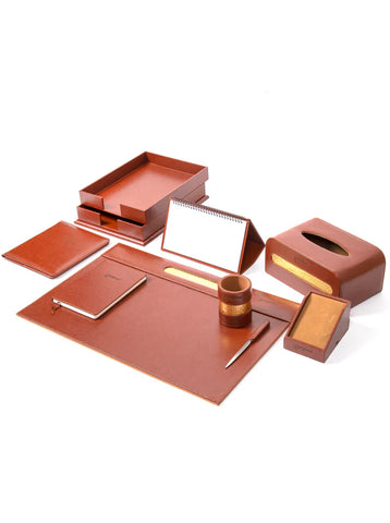 Desktop Set Brown - Set Of 10