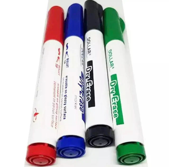 Dollar Marker Dry Eraser marker Wallet of 4 Pieces (White Board)