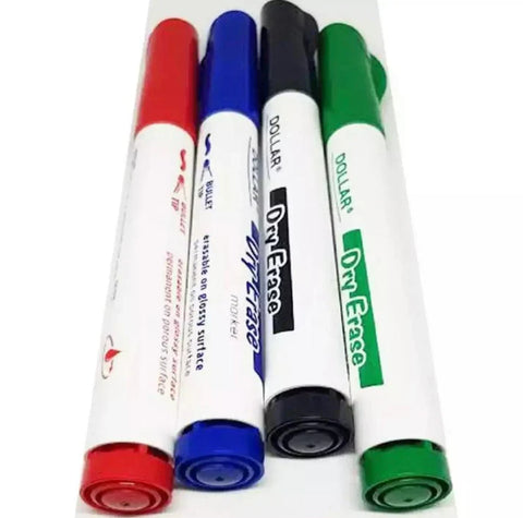 Dollar Marker Dry Eraser marker Wallet of 4 Pieces (White Board)
