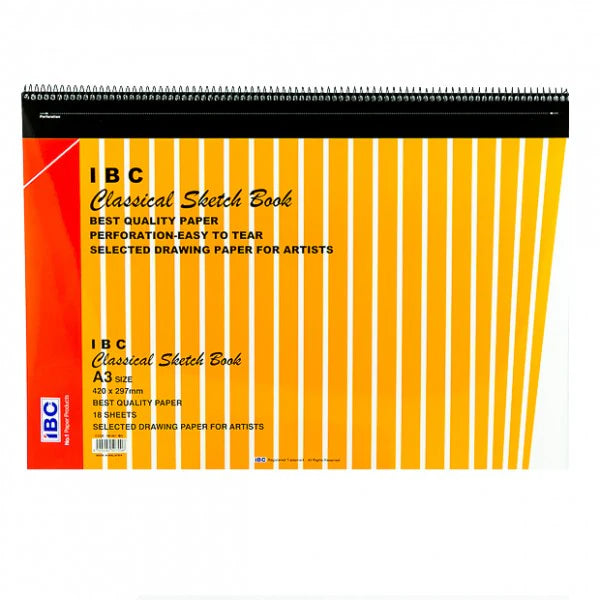 IBC CLASSICAL SKETCH BOOK SPIRAL A3 -A3 , 18 SHEETS