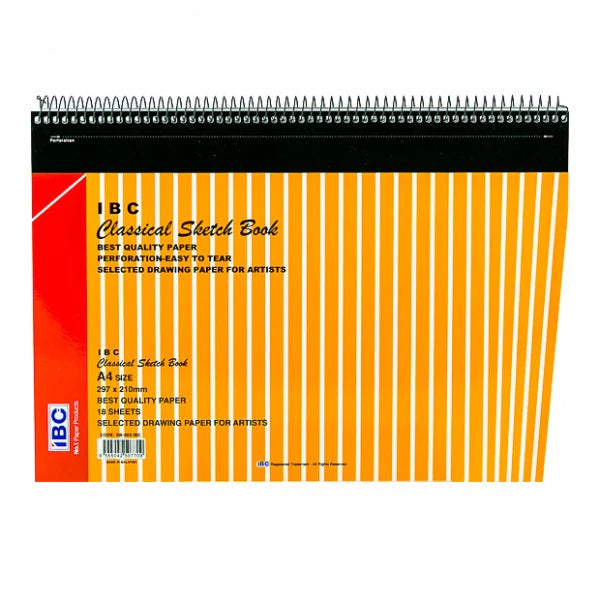 IBC CLASSICAL SKETCH BOOK SPIRAL A4 SB-003 IBC -A4 , 18 SHEETS