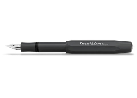 Kaweco AL SPORT Fountain Pen, Black, with Fine Nib (0.7 mm)