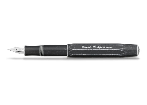 Kaweco AL SPORT Stonewashed Fountain Pen, Black, F 0.7 mm