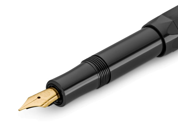 Kaweco CLASSIC SPORT Guilloche Fountain Pen, Black, with Extra Fine Nib (0.5 mm).
