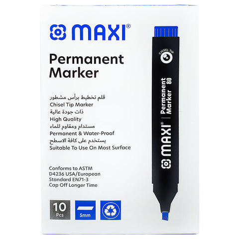 MAXI PERMANENT MARKER PC -Blue , CW 80 (Pack Of 10 Pcs)