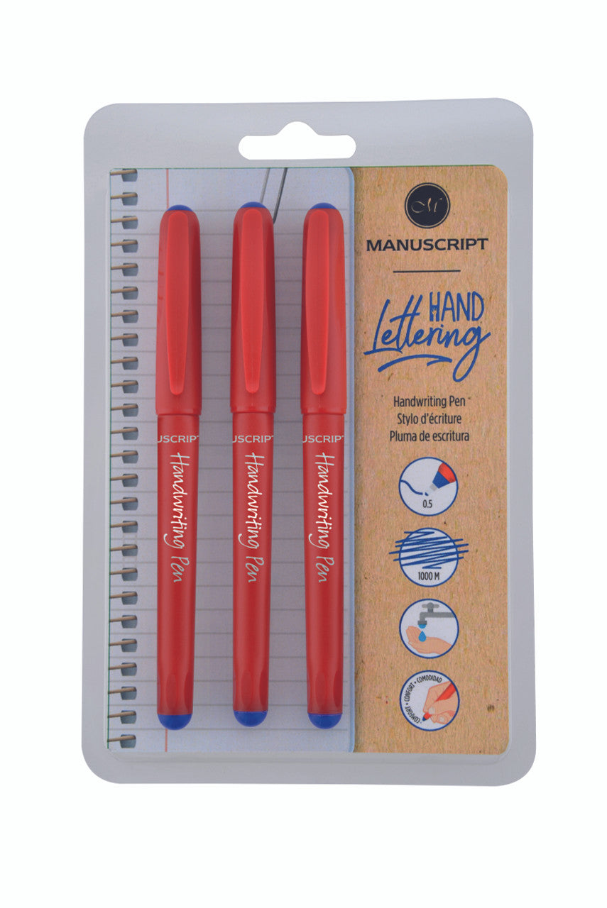 Manuscript Handwriting Pens Triple Pack -Blue