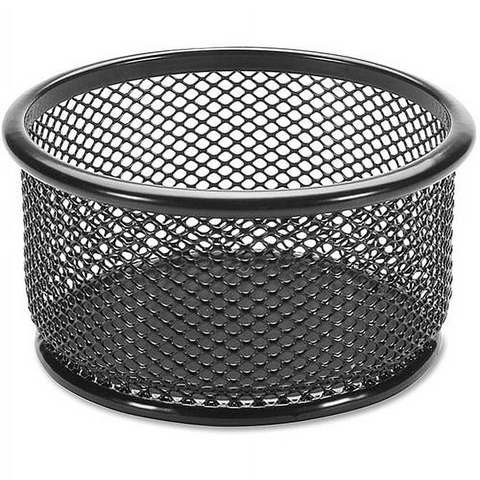 Mesh Paper Clip Holder Desk Organizer, Black