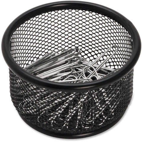 Mesh Paper Clip Holder Desk Organizer, Black