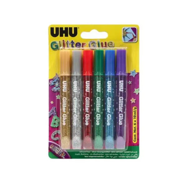 UHU Glitter Original -6 Pcs , 10 ml.