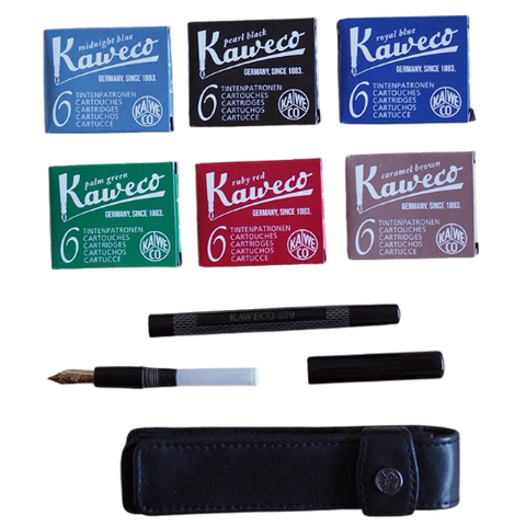 Kaweco 14 kt. Gold Nib EYEDROPPER Ebonite Fountain Pen F 0.7 mm