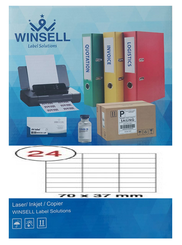 Yoghi STICKER LABEL-24 70x37 MM Pkt-100