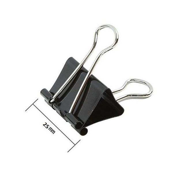 Binder Clips 25mm, Pack of 12.