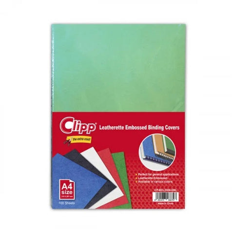 CLIPP HARD BINDING COVER DARK GREEN PKT-100