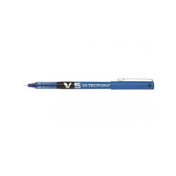 Pilot V5 Hi-TechPoint Liquid Ink RollerBall Pen, 05mm, Blue.