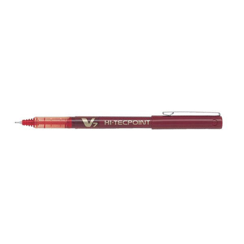 Pilot V7 Hi-Tecpoint Fine Rollerball Pen 0.7mm Nib Tip, Red.