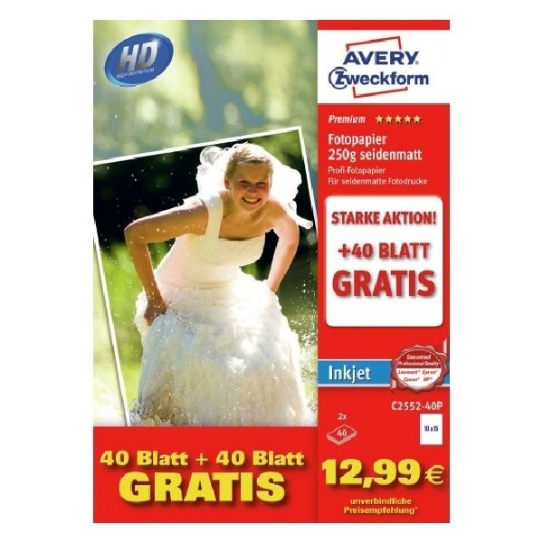 Avery Photo Paper Inkjet, 200G, 80 Sheets Per Pack.