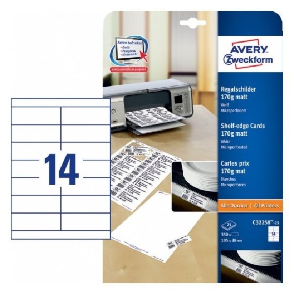 Avery Shelf Labels, 350 Labels Per 25 Pages.