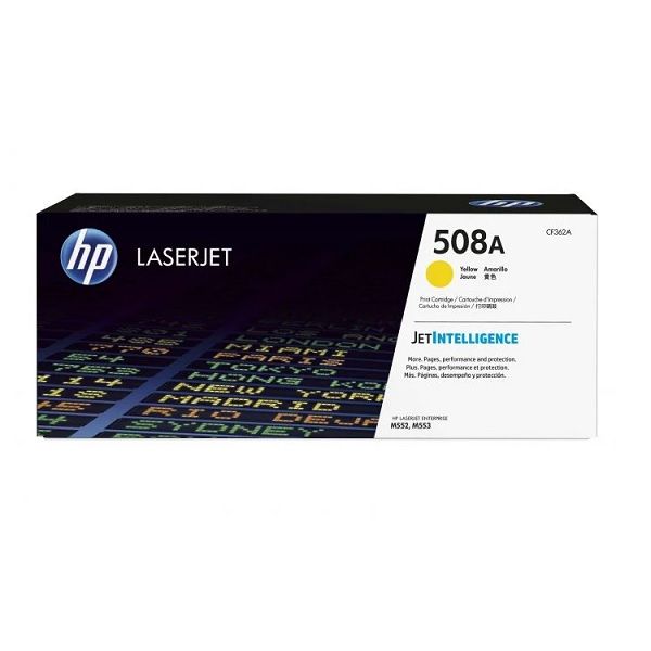 HP 508A Yellow Original LaserJet Toner Cartridge CF362A.