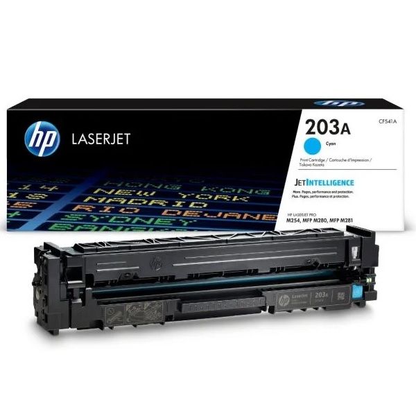 HP 203A Cyan Original LaserJet Toner Cartridge CF541A.