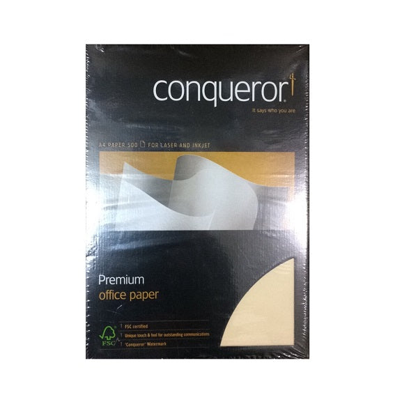 Conqueror Paper Cream Textured 100 Gsm A4 500 Sheets.